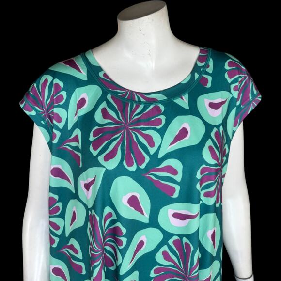 GYMWRAP CloudKNIT Everyday Luxe Performance Top 3X Purple Green Floral NWT - Picture 8 of 13